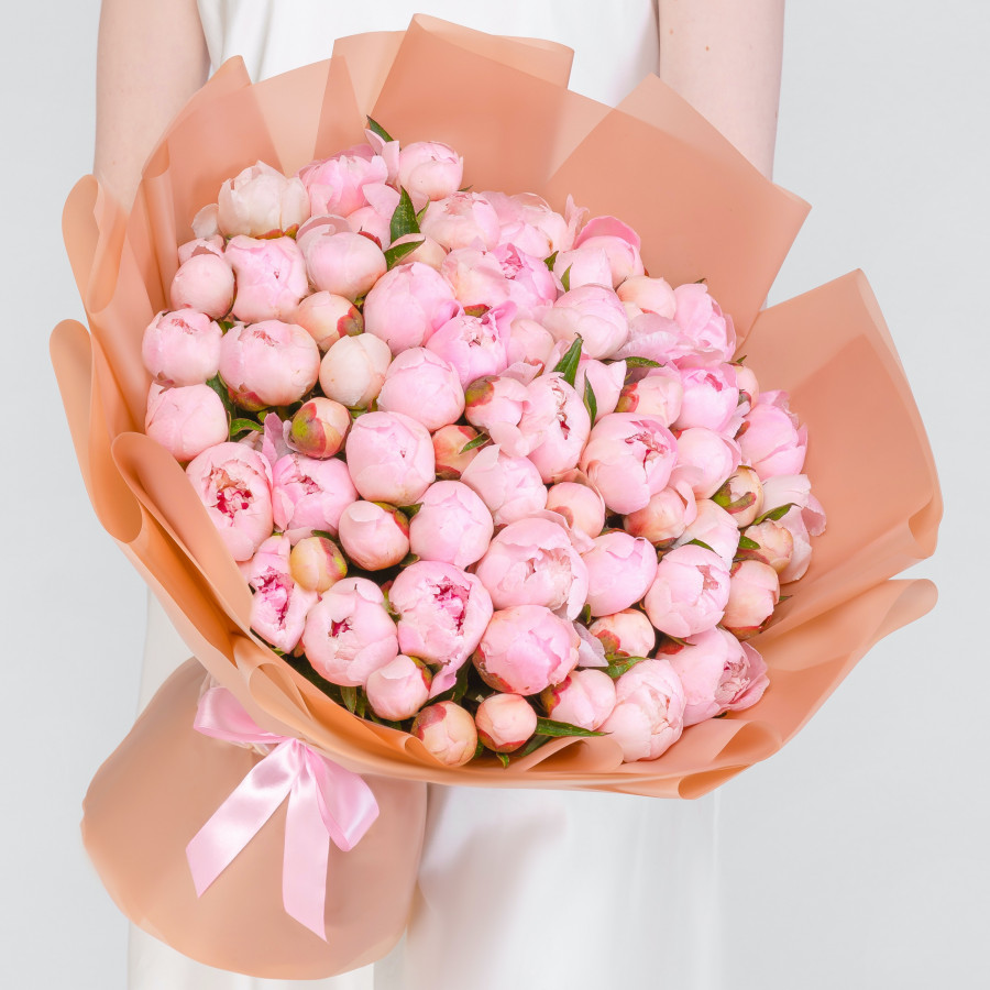 55 Розовых Пионов